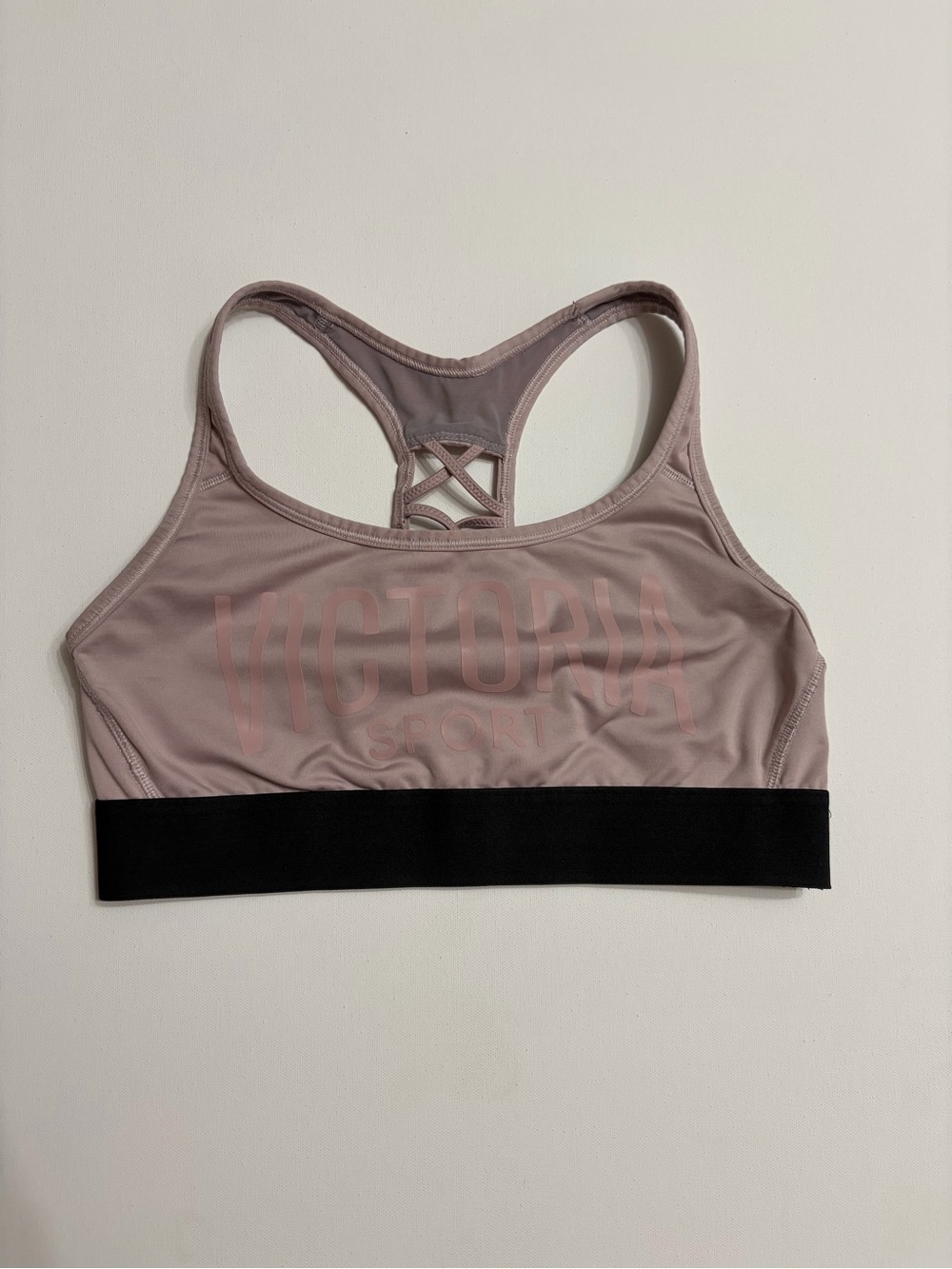 Victoria's Secret sport Pink Sports Bra with Black Band SZ M activewear comfy